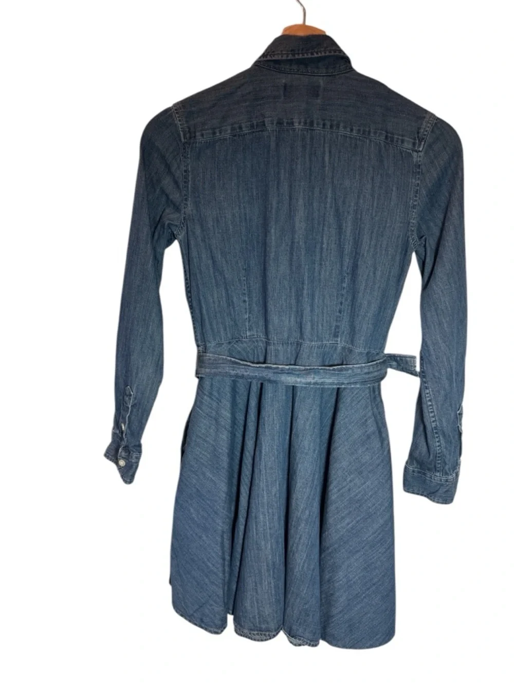 Ralph Lauren Girls Belted Cotton Denim Shirtdress Indigo Blue Preppy Sz 14